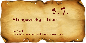 Visnyovszky Timur névjegykártya