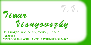 timur visnyovszky business card